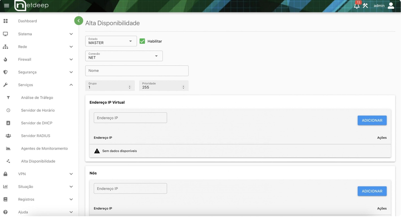 NDS Firewall - Alta Disponibilidade